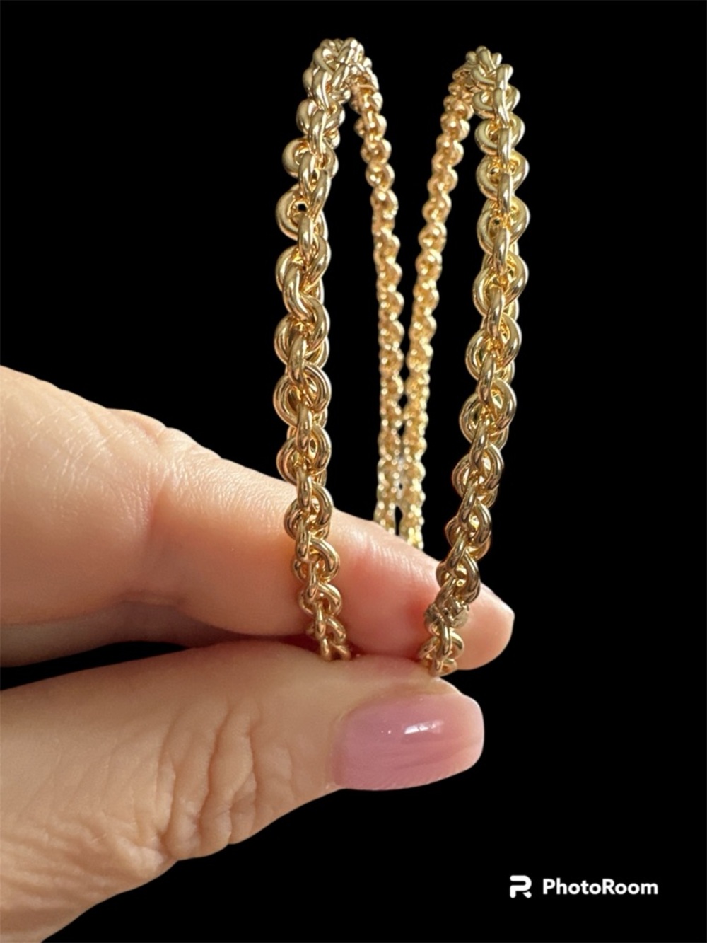 Gold Rope-Texture Bangle - Picture 3 of 4